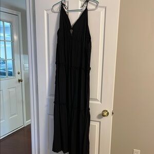 Karina Grimaldi Black Spaghetti Strap Maxi Dress